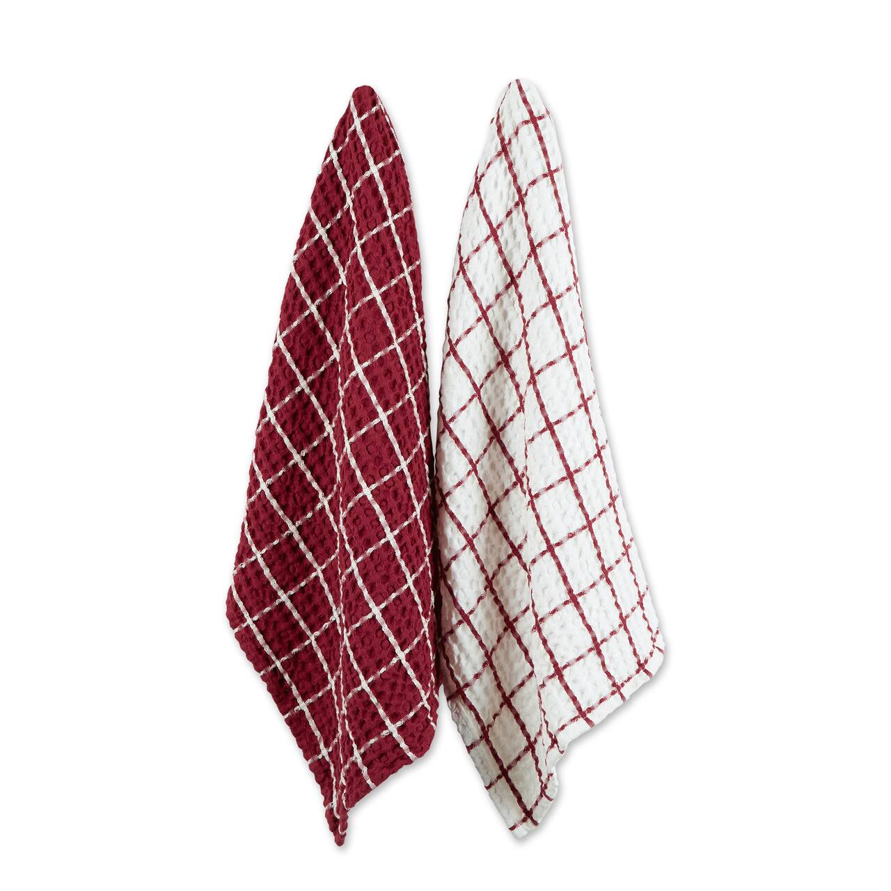 DII® Windowpane Oversized Washed Waffle Dishtowels, 2ct.